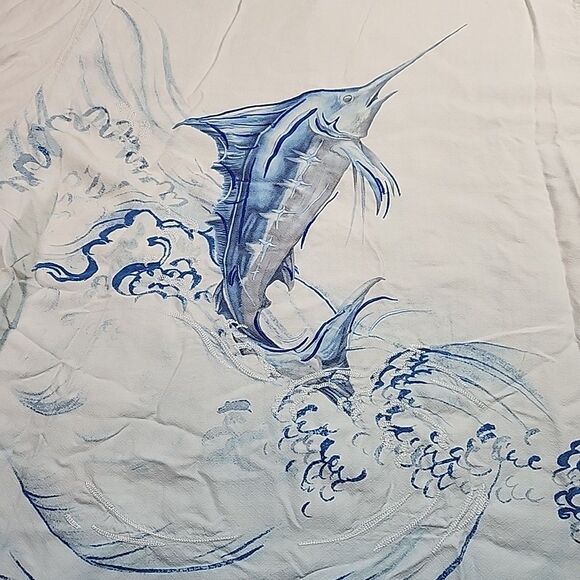 Tommy Bahama XL SS Casual Silk Shirt Embroidered Marlin Casual Button Down - Picture 10 of 10